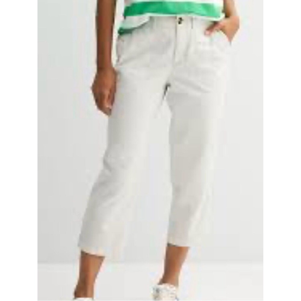 L.L. Bean Women’s Cropped Wide-Leg Pants in Off-White